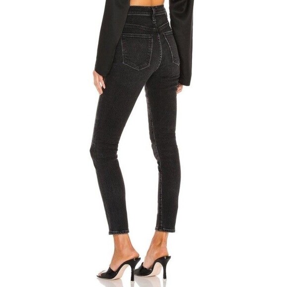 Agolde Black High Rise Pinch Waist Skinny Jeans Size 26 - Picture 2 of 11